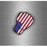 Autocollant sticker voiture moto gant de boxe drapeau usa americain jdm usa