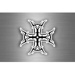 Autocollant sticker voiture moto macbook drapeau croix templier tribal r1