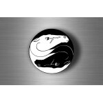 Autocollant sticker voiture moto macbook mural tuning cheval ying yang chevaux