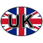 Autocollant sticker voiture moto macbook oval drapeau uk royaume uni anglais