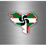 Autocollant sticker voiture moto tuning drapeau croix basque euskadi carte