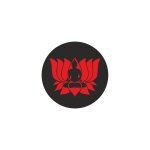 Autocollant sticker voiture moto vinyl drapeau lotus rouge buddha