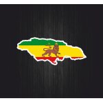 Autocollant sticker voiture rasta jah reggae drapeau ethiopie lion carte pays