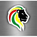 Autocollant sticker voiture rasta reggae one love lion drapeau jamaique ref12