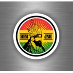 Autocollant sticker voiture rasta reggae one love lion drapeau jamaique ref20