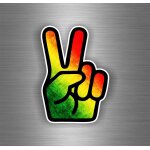 Autocollant sticker voiture rasta reggae one love lion drapeau jamaique ref21