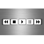 Autocollant sticker voiture tuning play stop pause touche poste radio cd r1 Autocollant sticker voiture tuning play stop pause touche poste radio cd r1