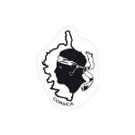 Autocollant tête carte corse logo 27 sticker tête maure blason - taille : 12 cm Autocollant tête carte corse logo 27 sticker tête maure blason - taille : 12 cm