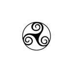 Autocollant trisk�le triskell triskel bretagne brezih celte - taille : 4 cm - couleur : noir