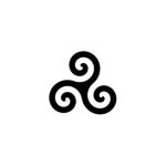 Autocollant trisk�le triskell triskel sticker bretagne breizh - taille : 8 cm - couleur : blanc