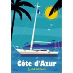 C�te d'azur - gary godel - voilier - 50x70cm - affiche / poster envoi roul�