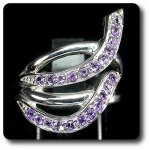 Bague amethyste argent 925 + plaqu or blanc 14 k.