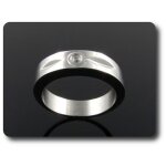 Bague homme acier + 1x3 mm diamant cz. Bague homme acier + 1x3 mm diamant cz.