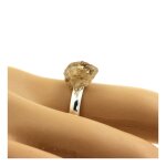 Bague quartz ptrole brut plaqu argent. 9. 31 ct. taille rglable.