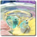 Bague topaze bleu 2x8 - 6 mm plaqué or 18 k. Bague topaze bleu 2x8 - 6 mm plaqué or 18 k.