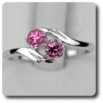 Bague tourmaline rose argent 925 + plaqué or blanc 14 k. Bague tourmaline rose argent 925 + plaqué or blanc 14 k.