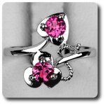 Bague tourmaline rose argent 925 + plaqué or blanc 14 k. Bague tourmaline rose argent 925 + plaqué or blanc 14 k.