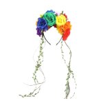 Bande de cheveux de fleur color�e mince c�t� rave party bandeau pour les fournitures de cheveux de fille ...