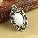 Base de cabochon de camée ovale, bronze antique, alliage de zinc argenté, pendentif vierge, plateau en ... Base de cabochon de camée ovale, bronze antique, alliage de zinc argenté, pendentif vierge, plateau en ...