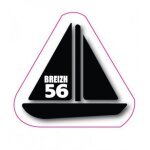 Bateau 56 breizh bretagne logo 695 autocollant sticker - taille : 12 cm - couleur : rose