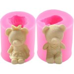 Bear silicone 3d diy savon bougie fabrication moules set de 2 Bear silicone 3d diy savon bougie fabrication moules set de 2