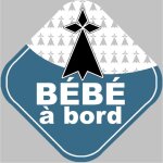 B�b� a bord breton hermine - 10cm - sticker / autocollant