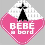 B�b� a bord bretonne hermine - 10cm - sticker / autocollant