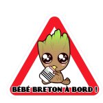 Bb a bord groot bretagne drapeau breton breizh  gwenn ha du  auto voiture autocollant adhsif sticker ...