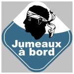 B�b�s a bord jumeaux corse (10x10cm) - sticker / autocollant