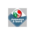 B�b� a bord jumeaux d'origine italienne - 15x15cm - sticker / autocollant