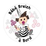 B�b� bretagne breizh a bord autocollant adh�sif sticker logo 245 - taille : 4 cm