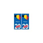 Belgique carte drapeau autocollant sticker plaque immatriculation - couleur : droits - angles : droits ...