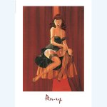 Berthet - pin up porte jarretelle sign� - 50x70cm - affiche / poster envoi en tube