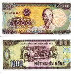 Billet 1000 dong chine ho chi minh 1988 vietnam