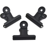 Black metal bulldog binder clips, 20 pack 2 pouces grande charnire trombone pinces pour sacs de nourriture, ...