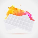 Blanc plastique 24 compartiments aquarelle peinture plateau peinture mlange palette