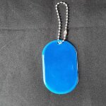 Bleu profond1 - cls rflchissant personnalis de forme ovale, pendentif rflchissant de scurit routire, ...