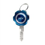 Bleu1 - cl de tte de moto colore, lame vierge non coupe pour yamaha jog honda suzuki ducati benelli ...