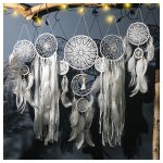 Boho dreamcatchers set - grande lune & etoiles pendentif d�cor suspendu a