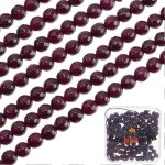 Bote de 180 perles d'amazonite naturelles a facettes de 6 mm, rondes, violettes, en jade, pour la fabrication ...