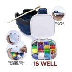 Bo�te a palette de rangement etanche a la peinture bo�te a palette a 16 puits avec couvercle comprenant ...