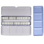 Botes vides pour peintures a l'aquarelle, rangement avec 6 / 12 casseroles compltes et 12 / 24 demi ...