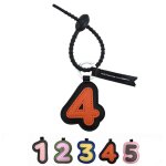 Borkuana cuir keychain accessoires de 0 a 9 chiffres pour le bricolage sac charmes, mignon de la chance ...