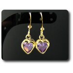 Boucles d'oreille amethyste 2x7 mm plaqué or 18 k. Boucles d'oreille amethyste 2x7 mm plaqué or 18 k.