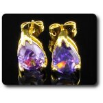 Boucles d'oreille amethyste 2x8 mm plaqué or 18 k. Boucles d'oreille amethyste 2x8 mm plaqué or 18 k.