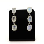 Boucles d'oreille pierre de lune . argent 925