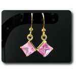 Boucles d'oreille saphir rose 2x6 mm plaqué or 18 k. Boucles d'oreille saphir rose 2x6 mm plaqué or 18 k.