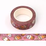 Bouteille de th� a bulles violet, ruban washi, ruban de masquage, 15mm x 10m, papeterie pour scrapbooking, ...