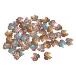 Boutons d'artisanat 1. 2in long robuste bois r�tro style animal couleurs assorties boutons en bois clair ...