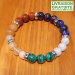 Bracelet 7 chakras perles 8 mm (r�f br - 704 / 1)